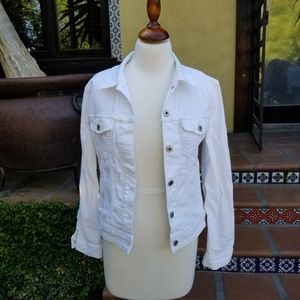 Women's Levi's White Denim Jean Jacket Size Small